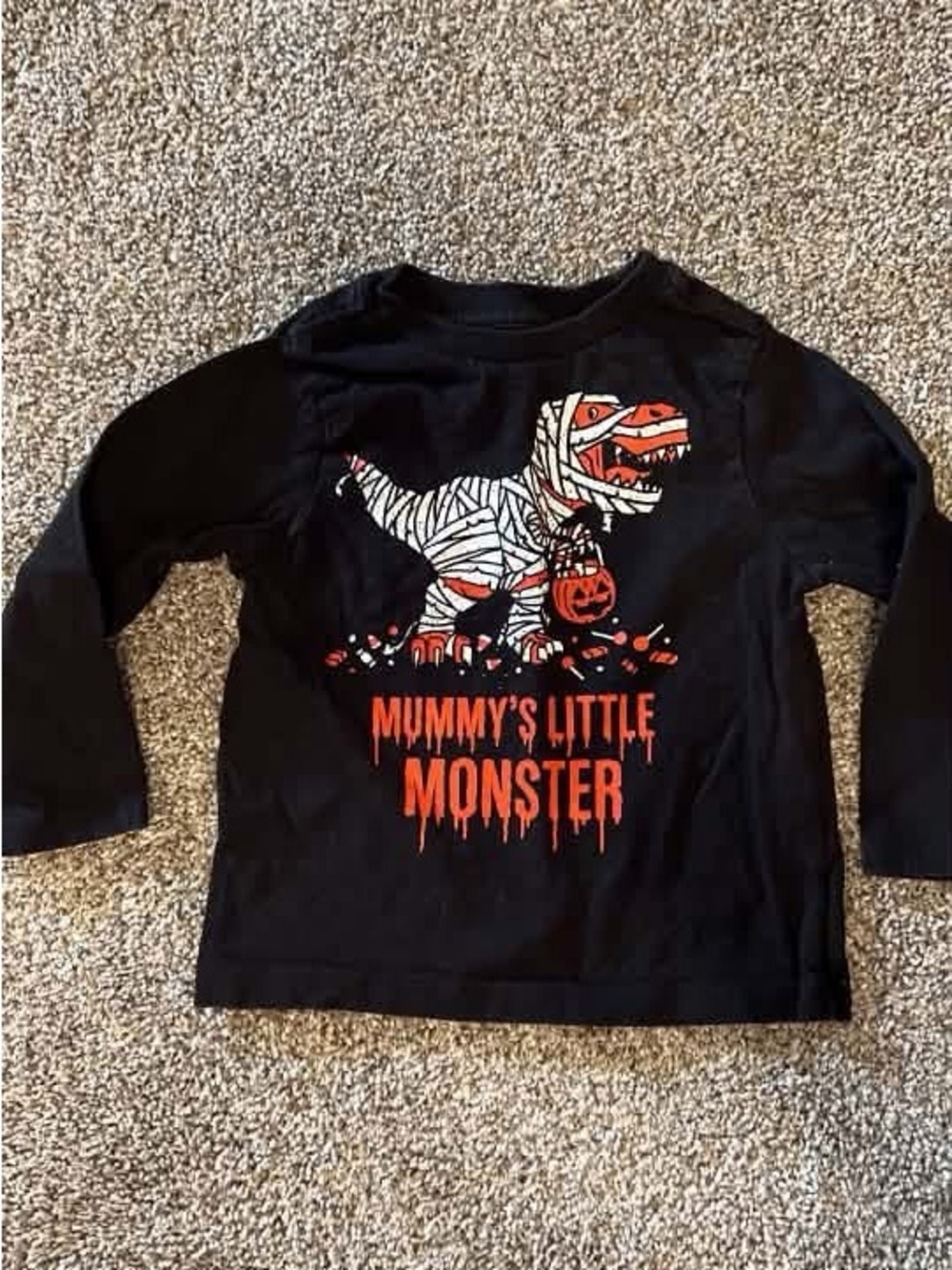 The Children's Place Black Long-Sleeve 'Mummy's Little Monster' Halloween Tee